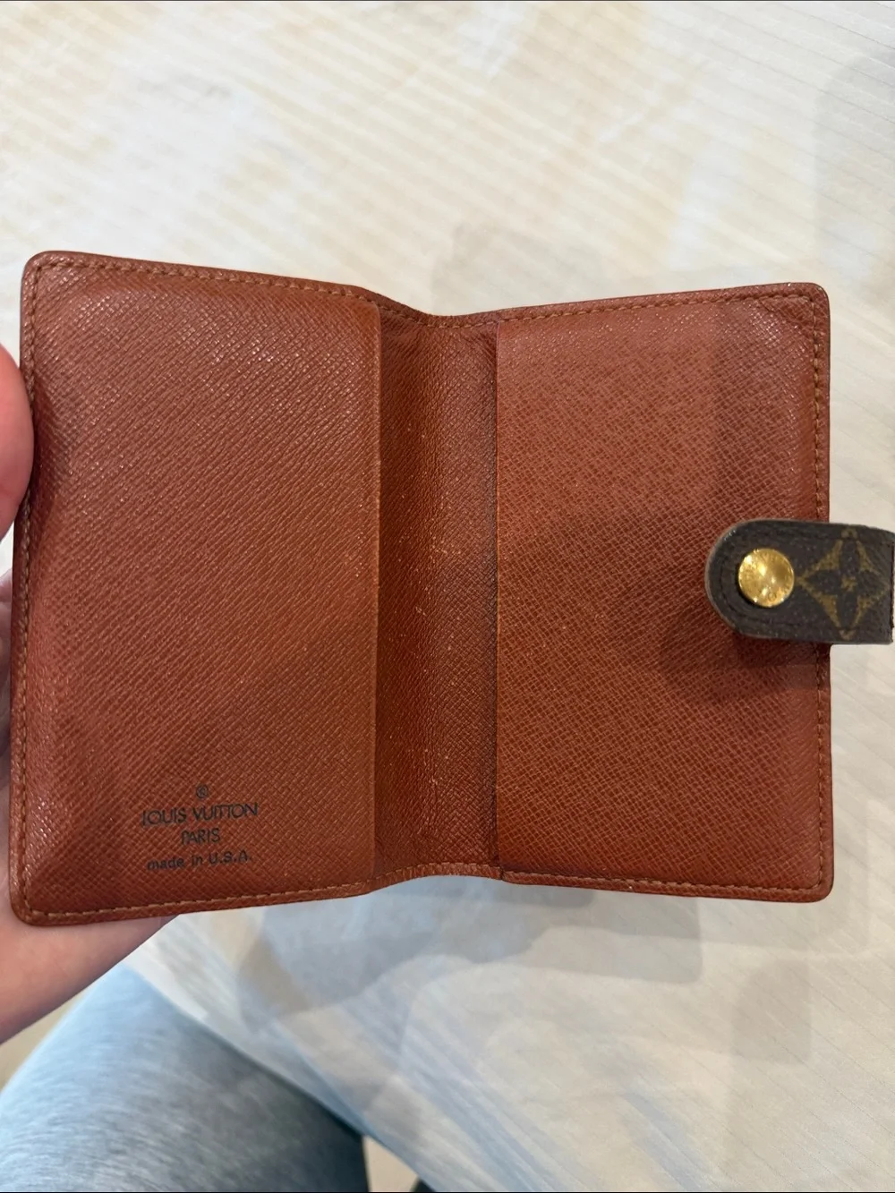 Louis Vuitton Monogram Canvas Card Case in Brown and Gold